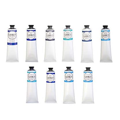 Gamblin Artist Oil Paint Set For Professionals - BLUE SET - 37ml Tubes - color: Blue