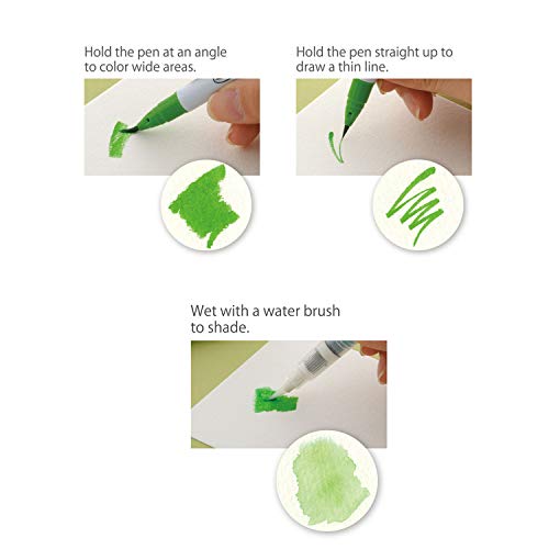 Kuretake ZIG CLEAN COLOR Real Brush Neutral & Natural Tones 12 Colors set, AP-Certified, Flexible Brush Tip, Odourless, Xylene Free, Easy to creat narrow and wide lines, Made in Japan