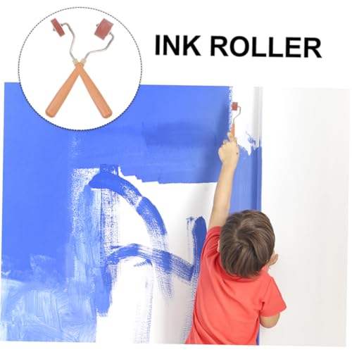 DIYEAH Mini Rubber Printmaking Roller Set for Art Crafts 2-Piece Ink Roller Tools for Beginners Smooth Inking Lightweight for Printing and Painting Projects