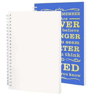 JOHSBYD 2Pcs Blank Spiral Notebook,Inspirational Gifts A5 Hardcover Sketch Book,Art Sketchbook for Drawing, Unlined, Plain Sketch Book for Women Men Work Writing,160 Pages (2, Blank Page Dark Blue) - color: Blank Page Dark Blue