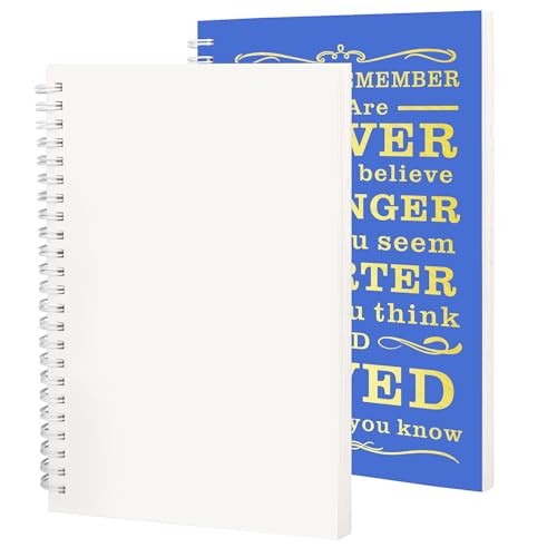 JOHSBYD 2Pcs Blank Spiral Notebook,Inspirational Gifts A5 Hardcover Sketch Book,Art Sketchbook for Drawing, Unlined, Plain Sketch Book for Women Men Work Writing,160 Pages (2, Blank Page Dark Blue) - color: Blank Page Dark Blue