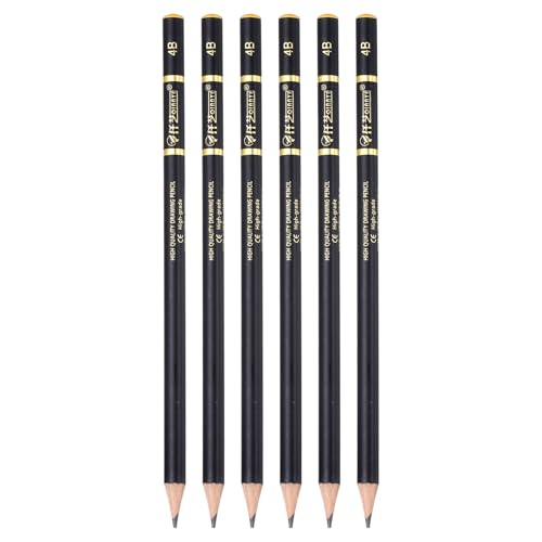 PATIKIL 6Pcs Drawing Pencils for Sketching, 4B Refill Sketch Pencils for Drawing, Graphite Art Pencil Set Professional Resistant Lead for Painting Shading Artist Office Supplies - size: 4B