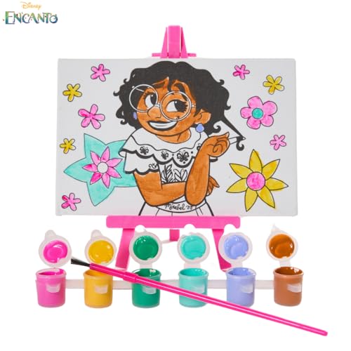 Innovative Designs Disney Encanto Canvas Paint Set for Kids with 3 Canvases, Acrylic Paint, Paintbrush, & Easel - color: Encanto