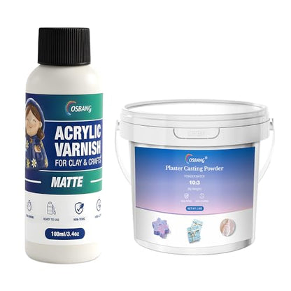 100ML Air Dry Clay Glaze Matte and Plaster Casting Powder 1000g