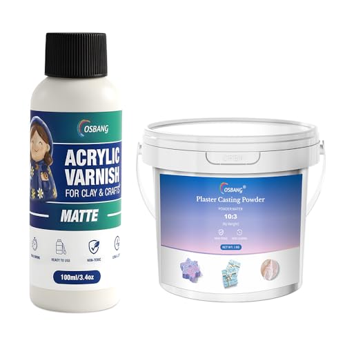 100ML Air Dry Clay Glaze Matte and Plaster Casting Powder 1000g