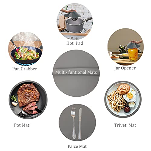 Silicone Baking Mat 12 Inch, Non Stick Microwave Turntable Mat for Kitchen, Multi-Purpose Heat Resistant Oven Mat 2 Pack (Gray) - color: Gray