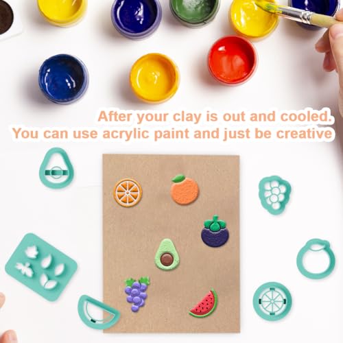 beinkmake 17Pcs Fruit Polymer Clay Cutters Clay Earrings Cutters Pineapple Banana Orange Polymer Jewelry Cutter for Earrings Making Birthday Party DIY Supplies - style: Fruit