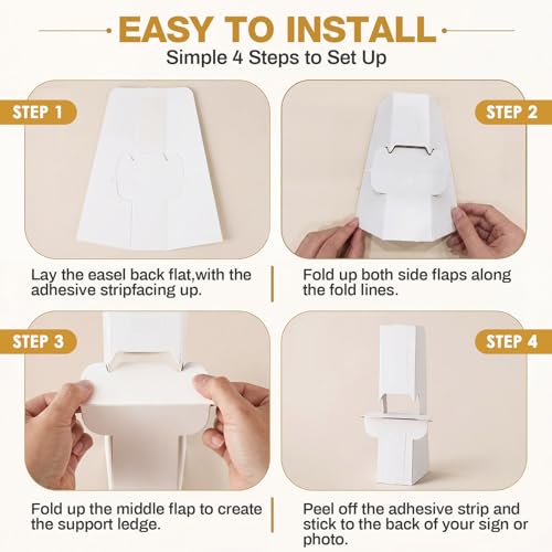 30 Pack Cardboard Easel Stand 9" & 7" Self Adhesive Cardboard Easel Back Display Stand for Table Top Photo Picture Poster Foam Board Painting Canvas Art Craft Retail Wedding Sign Holder - size: 7" & 9"