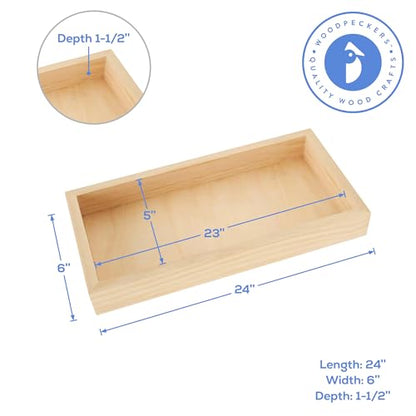 Painting Panels 6 x 24 x 1-1/2-inch, Pack of 4 Blank Wooden Signs for Crafts, Wood Cradled Panels for Home Decor, by Woodpeckers - size: 6 x 24 x 1-1/2 inch