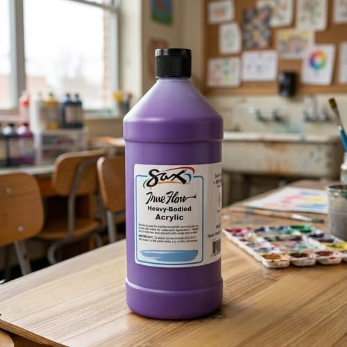 Sax Heavy Body Acrylic Paint for School and Arts and Crafts Use, Violet, 1 Quart - color: Violet, size: 32 Fl Oz (Pack of 1)