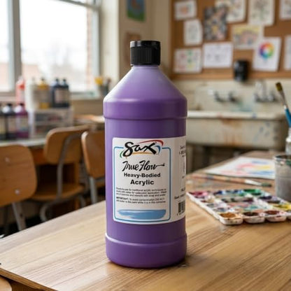 Sax Heavy Body Acrylic Paint for School and Arts and Crafts Use, Violet, 1 Quart - color: Violet, size: 32 Fl Oz (Pack of 1)