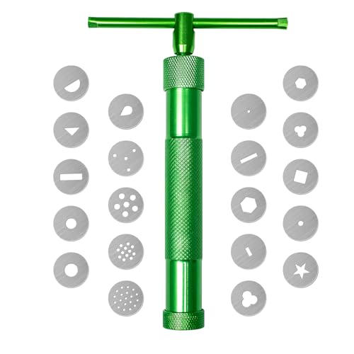 Polymer Clay Tools, Clay Extruder, Sugar Paste Extruder, Cake Fondant Tool Set for Decorating, Ceramics & Pottery Clay Extruders Mixers & Presses (Green) - color: Clay Extruder-Green