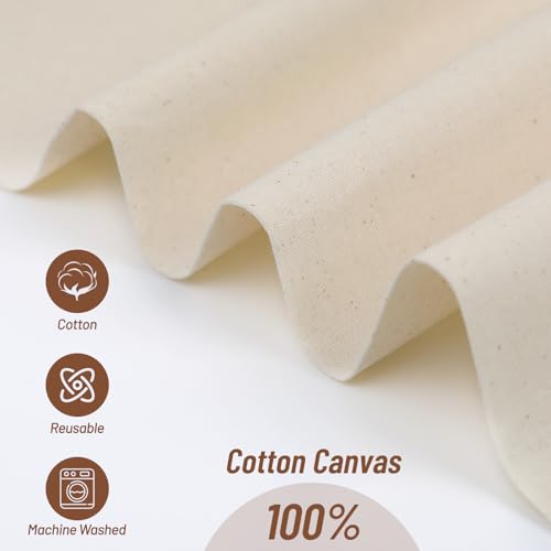 60”W 10oz Natural Canvas Fabric, Canvas Roll, 100% Cotton Painters Drop Cloth for Arts & Crafts, Backings Covers (1 Yards) - size: 1Y-10oz