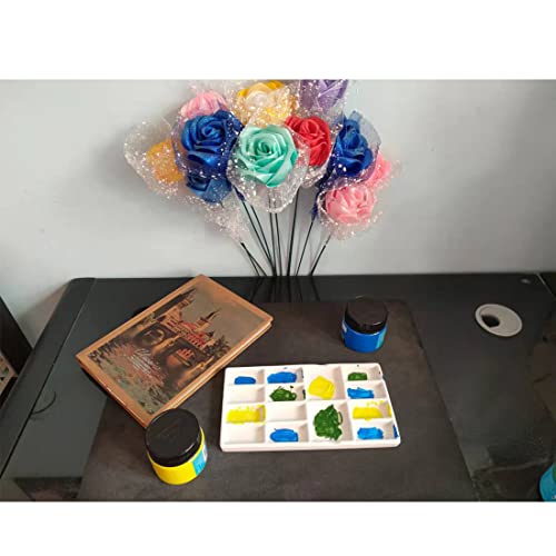 14 Wells Ceramic Artist Paint Palette - 8 Inch Porcelain Watercolor Painting Palette Ceramic Mixing Tray for Painters - color: 14 Well Ceramic Palette
