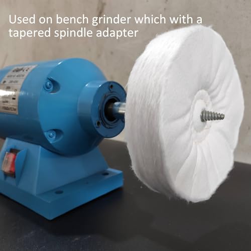 6pc 6" Cotton Buffing Polishing Wheel Kit for Bench Grinder,1/2" Arbor Hole | Includes 3pc 6" Cotton Polishing Buffing Wheel And 3pc 100g Bar Polishing Compound. For Polishing Aluminum, Brass & Jewelry - style: 6" X 1/2" AH 6PC