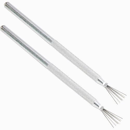 Clay Needle Tools for Pottery, 2-Piece Ceramic Sculpting Set, 5.5 Inch Feather Wire Texture Tool