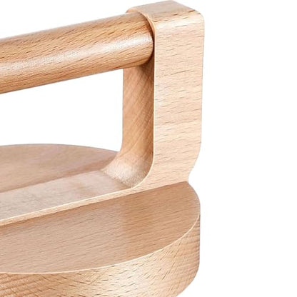 Wood Baren for Printmaking Hand Printing Tool with Handle Easy to Clean Beech Printing Press Tool for Scrapbooking DIY Crafts, Round Handle