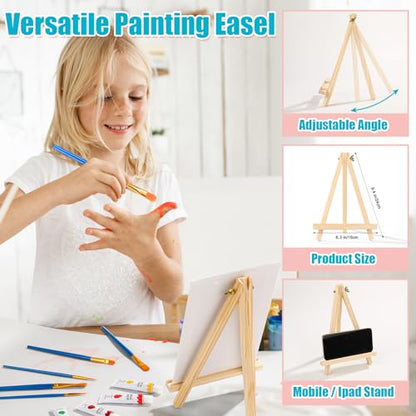 ESRICH 26 PCS Acrylic Paint Set with 12 Colors Acrylic Paints (12ml, 0.4 oz), 10 Paint Brushes, 2 Canvas, 1 Wood Easel, 1 Plate, Painting Supplies Kits for Kids, Adults, Artists and Beginners - color: 12 Color