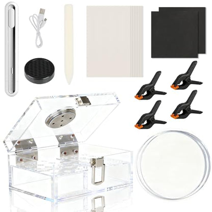 DEDC Card Cleaning Kit Flattening Restoration Repair Care Sport Card with Heat Pen, Acrylic Humidor and Accessories – Complete Solution for TCG Collectors and Enthusiasts Alpha - style: DEDC ALPHA