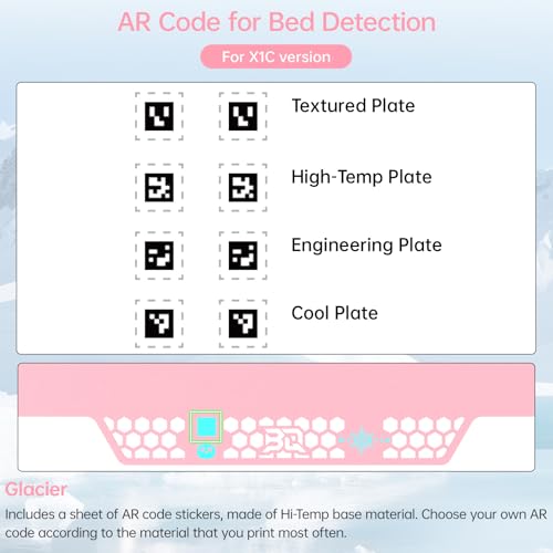BIGTREETECH BIQU CryoGrip Pro Glacier-Pink 257x257MM for Bambu-Lab P1P/P1S/P2S/X1C/X2D/X1E/A1 3D Printers Panda Build Plate Double Sided Upgrade Removable Surface Platform - style: Glacier-Pink(P1P/P1S/P2S/X1C/X2D/X1E/A1)