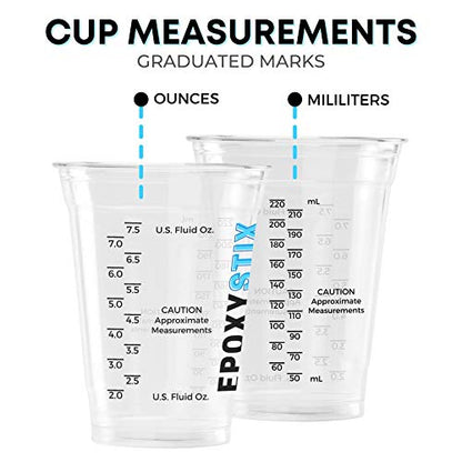 [Case Pack - 1000ct] 8oz Disposable Graduated Cups for Mixing Epoxy Resin - Measurements in mL and Oz - Multipurpose Reusable Paint, Epoxy, Stain, Liquid Mixing Cups