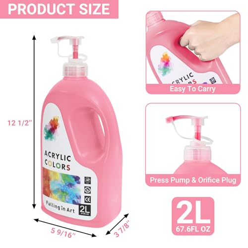 Falling in Art Scarlet Red Acrylic Paint, Large 67.6Oz Premium Pouring Acrylic Paint, Perfect for Canvas, Wood, Ceramic, and More - color: Scarlet Red