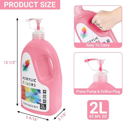 Falling in Art Scarlet Red Acrylic Paint, Large 67.6Oz Premium Pouring Acrylic Paint, Perfect for Canvas, Wood, Ceramic, and More - color: Scarlet Red
