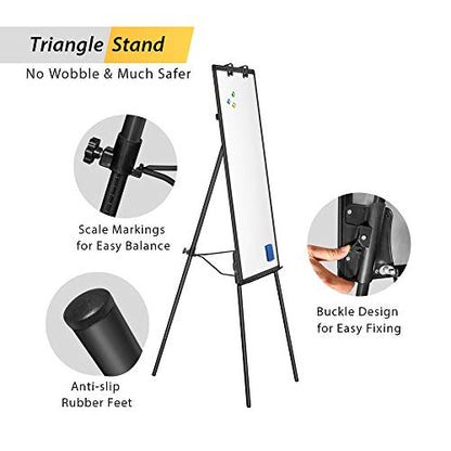 Easel Whiteboard - Black Magnetic Portable Dry Erase 40 x 28 Tripod Height Adjustable, Flipchart Easel Stand White Board for Office - style: 40x28 Black