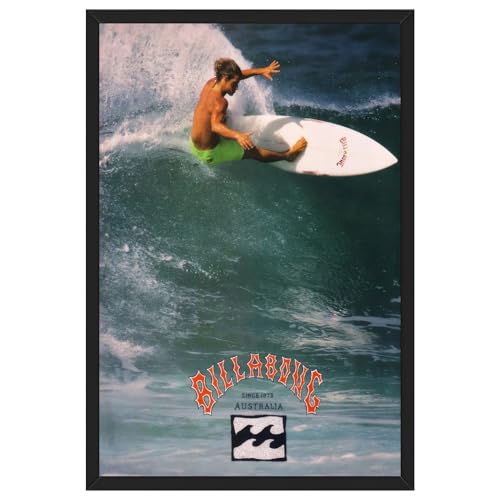 Vintage Hawaii Surf Posters Ocean Wave Surfer Canvas Print Retro Surfing Competition Wall Art Coastal Beach Picture Decor for Boy Room Bedroom Bathroom California Surf Artwork 12x18inch Black Frame - color: Style-1 Black Frame, size: 12"L x 18"W