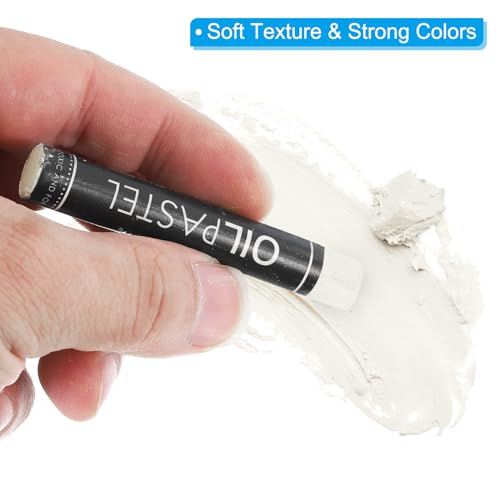 PATIKIL White Oil Pastels, 12Pcs Soft Oil Crayons Creamy Pastels Stick Art Supplies for Art Painting Drawing Blending Graffiti for Artists Beginners