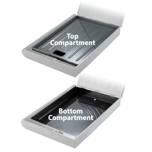 Officemate Double Storage Clipboard, Form Holder with 2 Compartments, Magnetized Storage, Pen Holder & Clip, Letter Size, Recycled Plastic, Gray/Black (83357) - size: Letter size