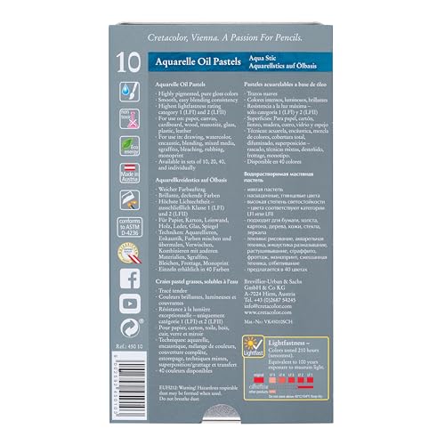 CRETACOLOR AquaStic Oil Pastel Set, 10-Color, Multi