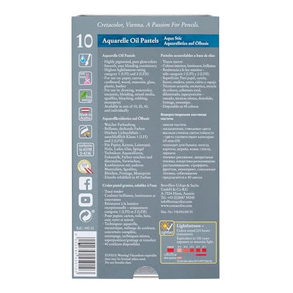 CRETACOLOR AquaStic Oil Pastel Set, 10-Color, Multi