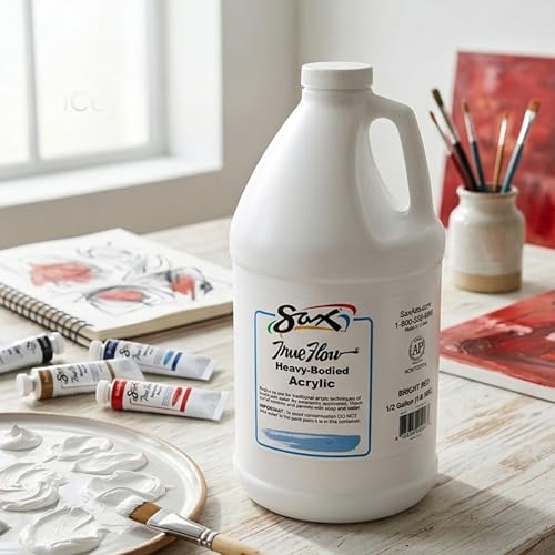 Sax Heavy Body Acrylic Paint for School and Arts and Crafts Use, Blockout White, 1/2 Gallon