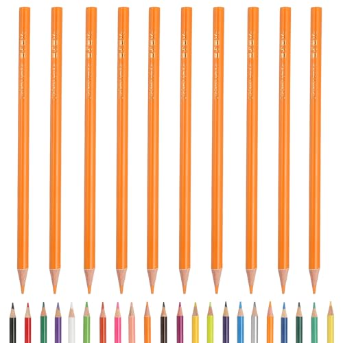 PATIKIL Colored Pencils, Orange Yellow Color Drawing Pencils with Oil-Based Cores Art Scrapbook Supplies for Adult Coloring Books Artists Beginners Drawing Sketching, 10 Pcs - color: Orange Yellow