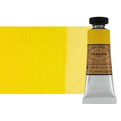 Charvin Extra Fine Oil Paint, Cadmium Yellow Lemon 20 ml - Triple-Milled, Rich Texture, Poppy Oil-Based, Light-Fast, Handmade, Archival Quality - color: Cadmium Yellow Lemon, size: 0.68 Fl Oz (Pack of 1)