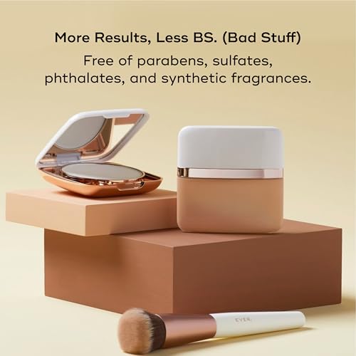 EVER Foundation Brush – Professional Contoured Face Makeup Brush for Liquid & Powder Foundation, Vegan Synthetic Bristles, Cruelty-Free