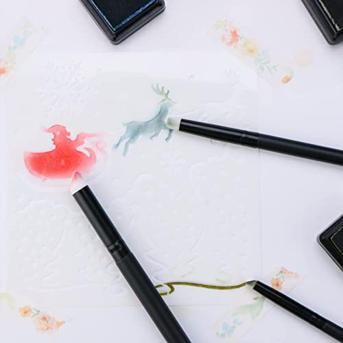 UNIMEIX Dry Brush Miniature Painting Dry Miniature Painting Set Hobby Detail Blending Brushes for Effortless Miniature Painting, Watercolor Paint(4X3 Pack) - color: Black