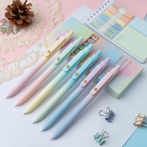 UIXJODO 12 Pcs Gel Pens 0.5mm Quick Dry Black Ink Pens Fine Point Smooth Writing Pens, Cute Office and School Supplies Gifts for Women Teacher Students (12 Pcs Ombre Gold) - color: 12 Pcs Ombre Gold