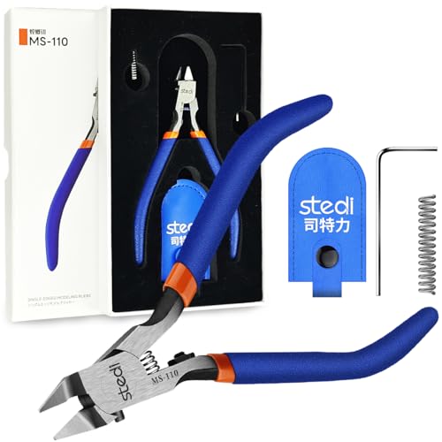 stedi Model Nipper, Sprue Cutter with Ultra-thin Single-Blade and Stiff Spring Hobby Nippers for Gundam Repairing Plastic Model and Miniature Model, Orange - style: Single-Blade Nippers(Blue for Bedinners)