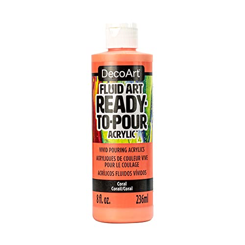 Deco Art DecoArt FluidArt Ready-To-Pour Acrylic Paint 8oz-Coral - color: Coral