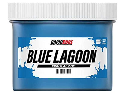 Rapid Cure® Screen Printing Ink Blue Lagoon (8oz.) - Plastisol Ink for Screen Printing, Fast Curing Fabric Paint - Screen Print Direct®, USA Made - color: Blue Lagoon, size: 8 fl oz