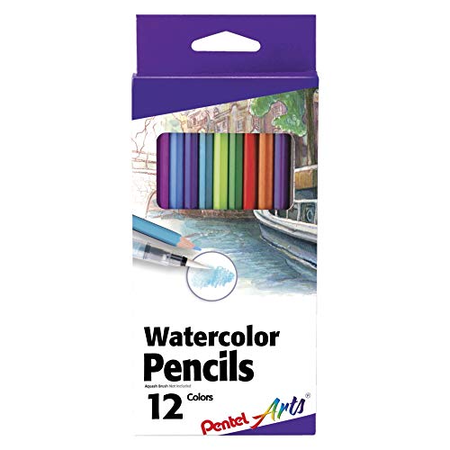 Pentel Arts Watercolor Pencil Set, 12 Color Set (CB9-12) - size: 1 Count (Pack of 1), style: Watercolor Pencil