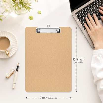 Piasoenc Wood Clipboards 25 Pack, 8.5 x 11 Letter Size Clip Board | 3mm Thick MDF, 9 x 12.5 in Size for Classroom, Teachers, Student, Back to School, School & Office Supplies