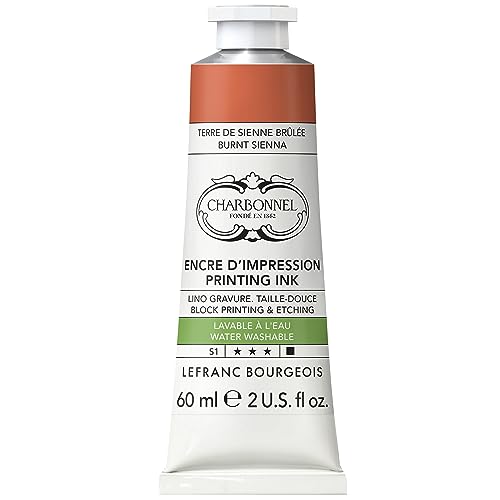 Lefranc Bourgeois Charbonnel Professional Printing Waterwashable Ink, 60ml (2-oz) Burnt Sienna - color: Burnt Sienna, style: 60ml (2-oz)