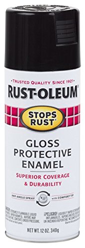 Rust-Oleum 7779830 Stops Rust Spray Paint, 12 oz, Gloss Black - color: Gloss Black, size: 12 Ounce (Pack of 1)