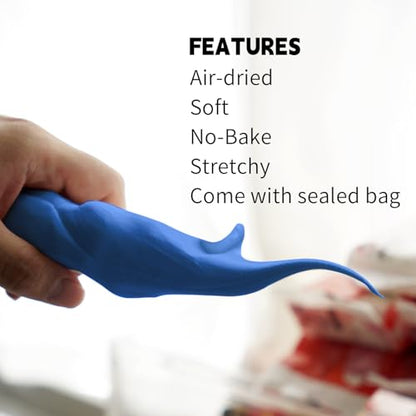 Lightweight Clay - Air Dry Clay, Ultra Light & Soft, Safe & Non-Toxic, Moldable & Flexible, DIY Modeling Clay for Anime Figures, Sculpting, Molding, Creative Art Crafts - color: Blue