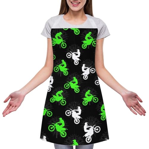 Cooking Apron for Adults with Pockets, Waterproof Oil Resistant Bib for Kitchen Restaurant BBQ Baking - color: Style (331)