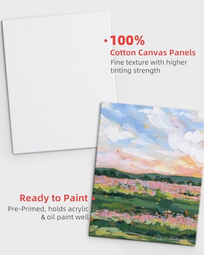 Simetufy 5x7 Inch 96 Pack Small Painting Canvas Boards Mini Blank Canvas Panels, Primed Acid Free for Oil Paint,Watercolor,Acrylic Paint - size: 5"x7" - 96 pack