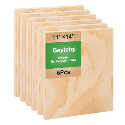 6 Pack 11 x 14 Inch Unfinished Wood Panels, Wooden Panel Boards for Painting, Crafts, and Home Decor - size: 6 Pack 11 x 14 Inch